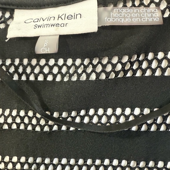 Calvin Klein Women Swimsuit Cover Up Open Knit Stripes Tunic Black Size Small - Picture 5 of 13